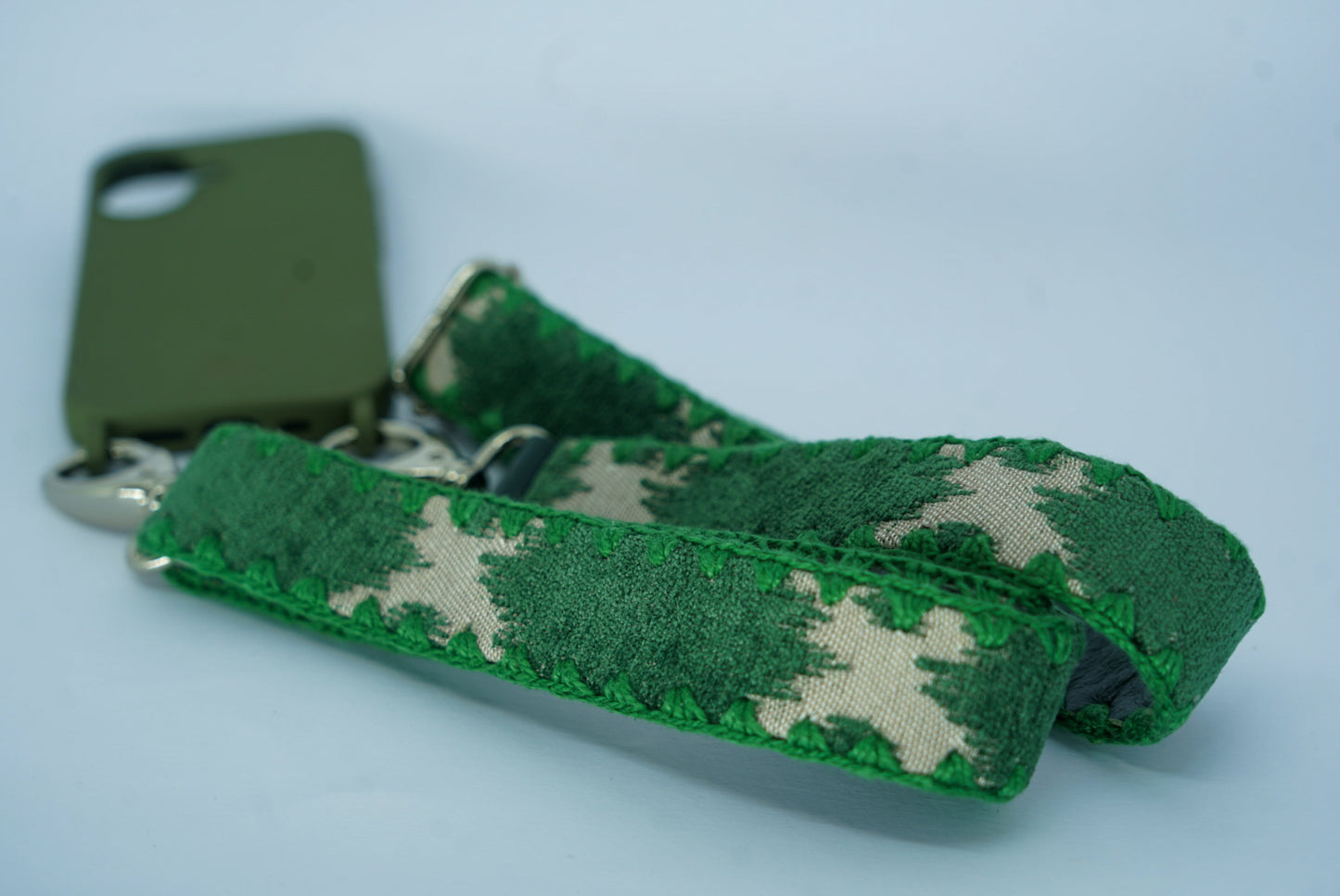 Alça Leblon Crochê Verde + Capa Verde Militar