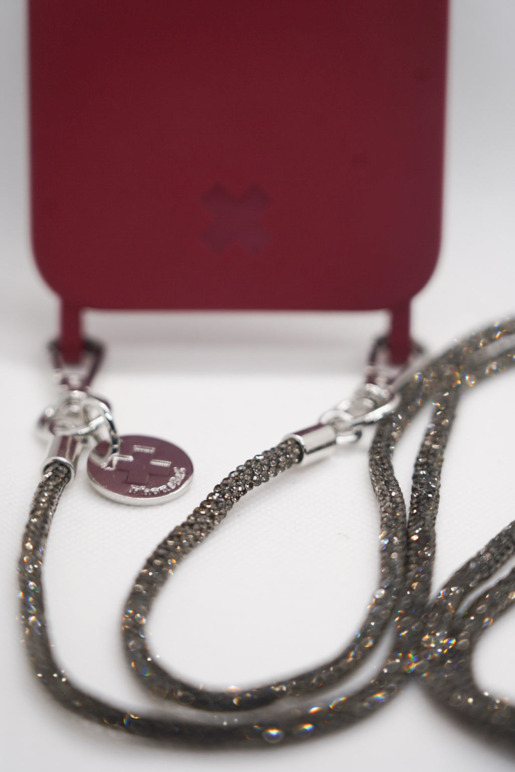 Alça NY prata velha + Capa vinho acoplável para alças